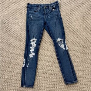 Distressed Blue Jeans
